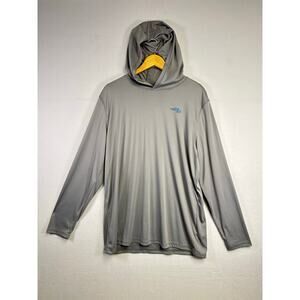 Men's Hooded Reel Life Fishing Outdoor Gray Shirt Size XL Hiking Camping